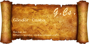 Göndör Csaba névjegykártya