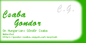 csaba gondor business card